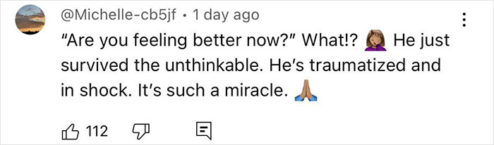 Social media comment expressing shock and disbelief over Air India crash survivor&rsquo;s miraculous escape and trauma.