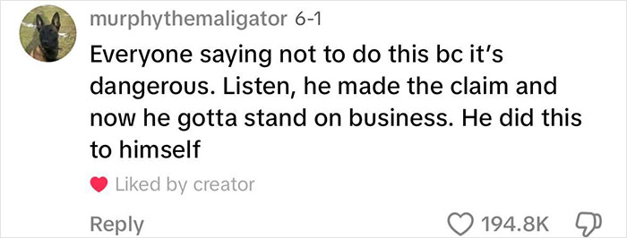 Comment discussing dangers of running a marathon without training, related to woman signing husband up for marathon.