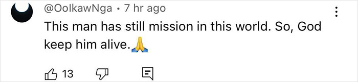Twitter comment expressing hope for the survivor of Air India crash to stay alive and fulfill his mission.