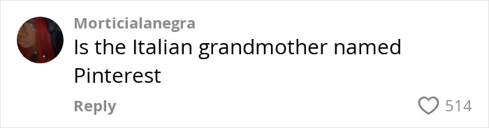 Comment on social media post questioning if the Italian grandmother is named Pinterest, sparking outrage over bizarre egg frying technique. Comment on social media post questioning if the Italian grandmother is named Pinterest, sparking outrage over bizarre egg frying technique.