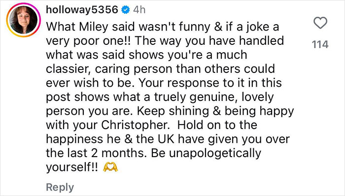 Comment praising JoJo Siwa's classy response after Miley Cyrus' controversial pride joke backlash online. Comment praising JoJo Siwa's classy response after Miley Cyrus' controversial pride joke backlash online.