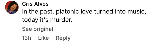 Comment by Cris Alves reflecting on a tragic shift from platonic love to murder related to a beauty queen case.