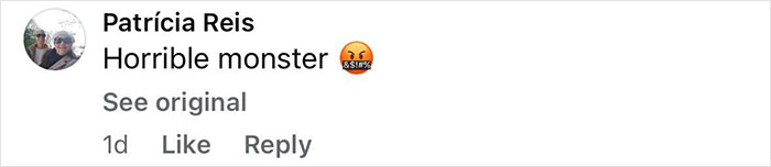 Comment reading horrible monster with angry emoji on social media post about beauty queen strangled by family friend and former teacher.