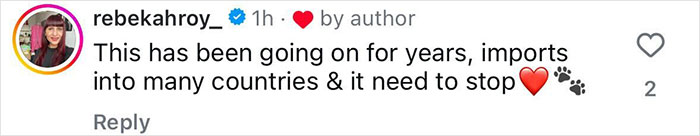 Social media comment expressing anger over fashion brand using cat fur in vests labeled as wool. Social media comment expressing anger over fashion brand using cat fur in vests labeled as wool.