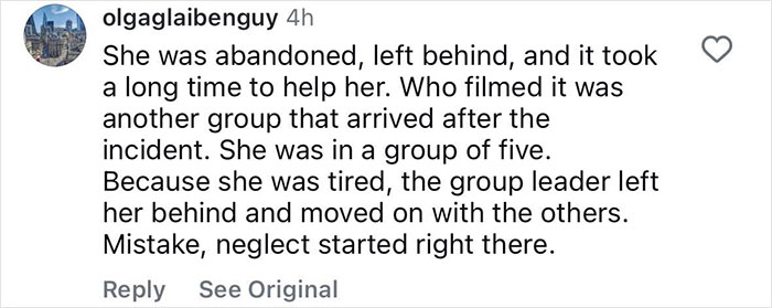 Comment accusing guide of abandoning tourist in active volcano, detailing neglect and delayed rescue efforts. Comment accusing guide of abandoning tourist in active volcano, detailing neglect and delayed rescue efforts.