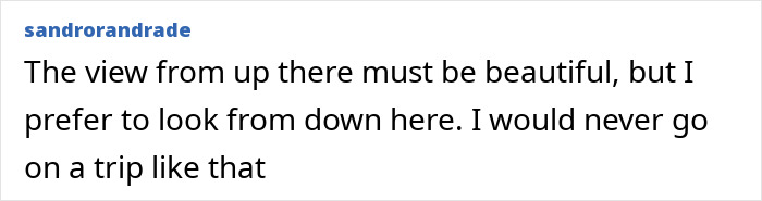 Comment text explaining fear of riding burning hot air balloon in Brazil that forced passengers to leap for their lives Comment text explaining fear of riding burning hot air balloon in Brazil that forced passengers to leap for their lives