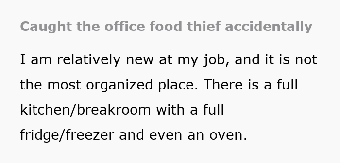 Office scene showing a woman upset as her coworker steals her spicy lunch and falsely accuses her of poisoning him. Office scene showing a woman upset as her coworker steals her spicy lunch and falsely accuses her of poisoning him.