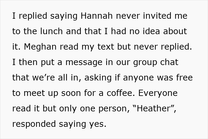 Text message about friendship drama with one friend ignoring messages and others acting numb, highlighting friendship issues.