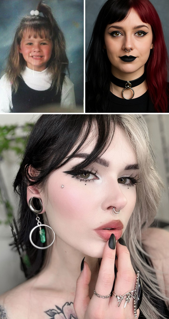 Childhood photos aged up with ChatGPT showing transformation and comparison of predictions with reality.