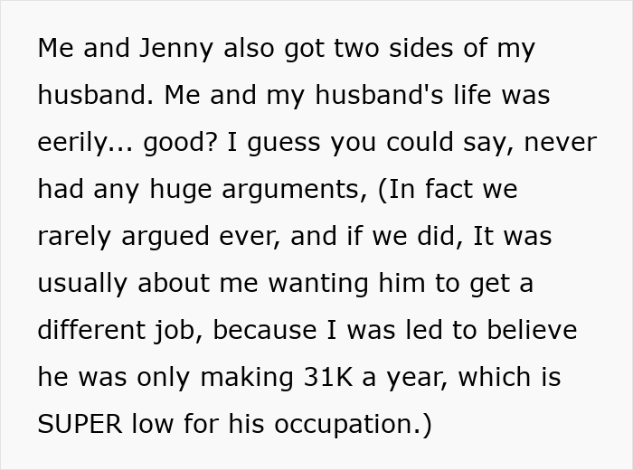 Text excerpt discussing a husband&rsquo;s hidden life and financial secrets revealed after wife borrows his phone.
