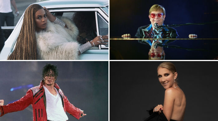 Collage of iconic singers including Beyoncé, Elton John, Michael Jackson, and Celine Dion for Choose One Lose The Rest poll.