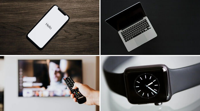 Choose One Lose The Rest poll showing a smartphone, laptop, TV remote, and smartwatch on different backgrounds.