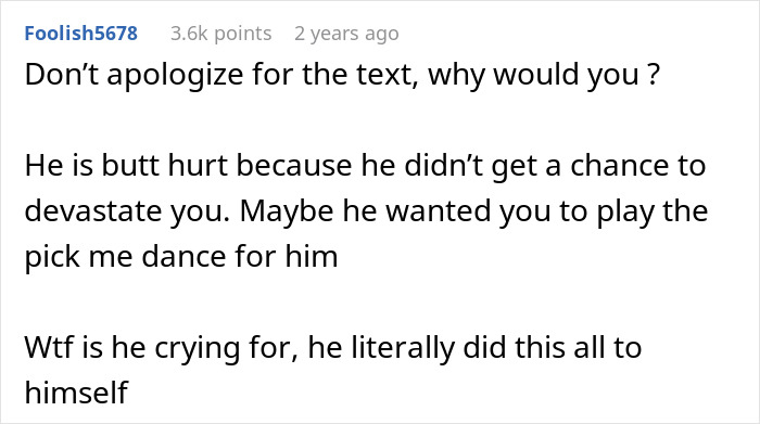 Comment expressing frustration about a man who asked for divorce but is upset his wife can joke about it immediately. Comment expressing frustration about a man who asked for divorce but is upset his wife can joke about it immediately.