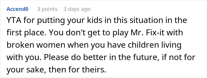 Reddit user advising a dad desperate to restore peace at home, discussing family conflict and strategic break-up plans. Reddit user advising a dad desperate to restore peace at home, discussing family conflict and strategic break-up plans.