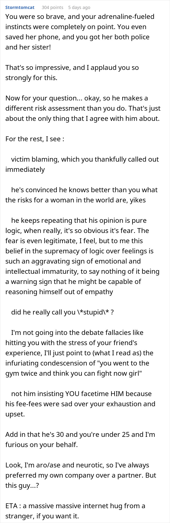 Comment praising bravery and quick instincts after girlfriend confronts men trying to kidnap drunk girl with intense reaction. Comment praising bravery and quick instincts after girlfriend confronts men trying to kidnap drunk girl with intense reaction.