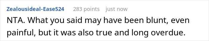 Screenshot of a Reddit comment discussing a mom marrying her affair partner and daughter refusing to let him walk her down the aisle.
