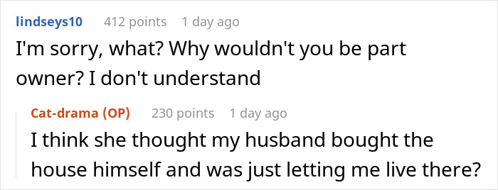 Screenshot of a Reddit conversation about a greedy sister-in-law wanting in on brother’s new house and family drama unfolding. Screenshot of a Reddit conversation about a greedy sister-in-law wanting in on brother’s new house and family drama unfolding.