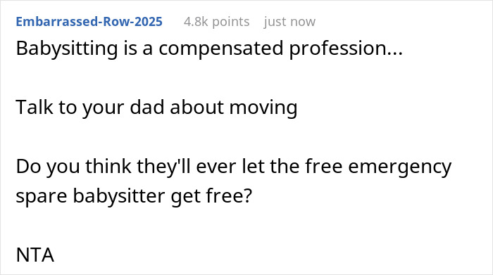 Comment about refusing to babysit autistic stepbro and concerns over taking classes for it in a family setting. Comment about refusing to babysit autistic stepbro and concerns over taking classes for it in a family setting.