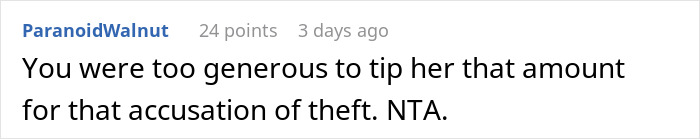 Comment on a forum post discussing generosity and tipping 83 cents in a debate about being the jerk or not.