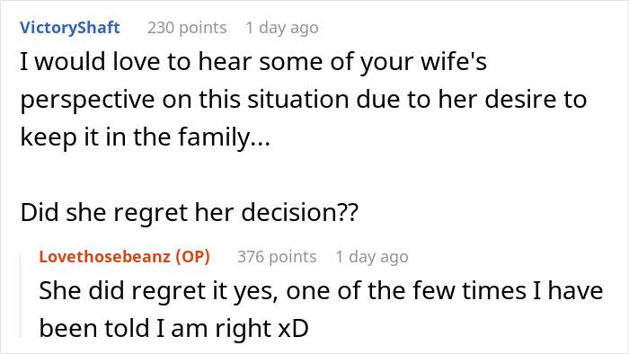 Reddit conversation about a husband&rsquo;s revenge on brother-in-law after starting kitchen renovation and going on vacation.