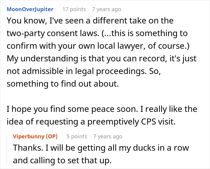 Screenshot of an online forum discussion where a woman seeks advice on how to deal with her mom threatening to call CPS. Screenshot of an online forum discussion where a woman seeks advice on how to deal with her mom threatening to call CPS.