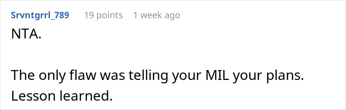 Comment discussing a man skipping his wife&rsquo;s first Mother&rsquo;s Day to hang out with his mom, with advice on sharing plans.