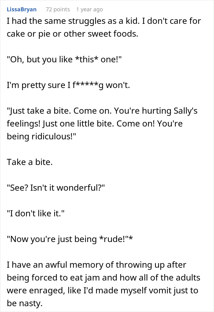 Text conversation showing struggles with kids&rsquo; healthy habits as boomer relatives push candies and soda despite resistance.