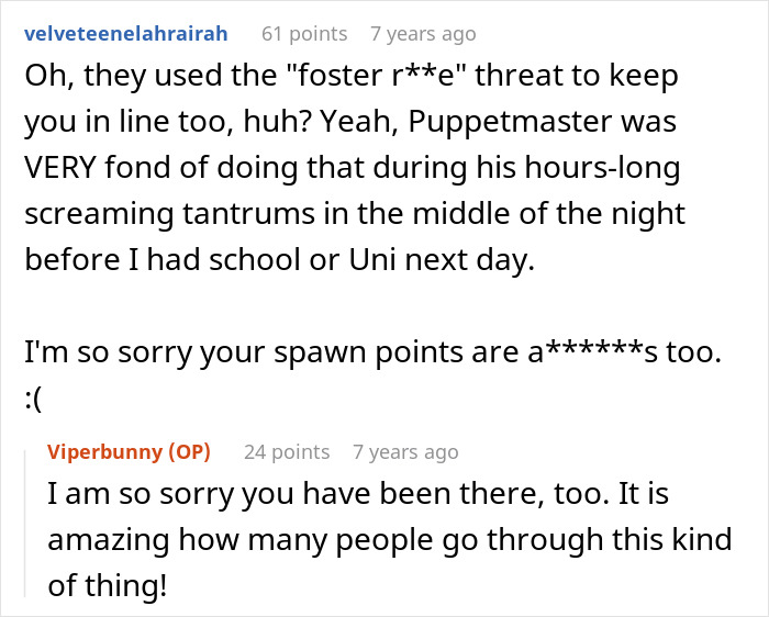 Reddit conversation showing a woman seeking advice on dealing with her mom threatening to call CPS. Reddit conversation showing a woman seeking advice on dealing with her mom threatening to call CPS.