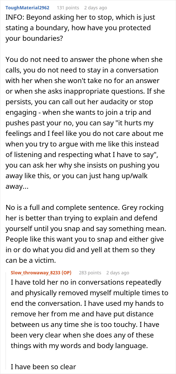 Online discussion about boundaries in relationships between daughter-in-law and mother-in-law emphasizing family sticks together value