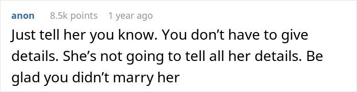 Comment discussing how a man struggles with revelations from a private investigator about his partner.