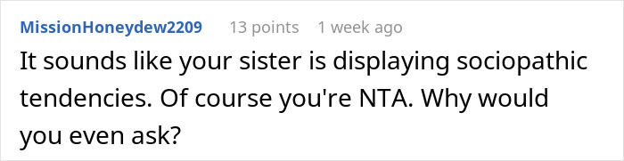 Screenshot of an online comment discussing exposing a sister’s fake cancer and sociopathic tendencies, supporting the accuser. Screenshot of an online comment discussing exposing a sister’s fake cancer and sociopathic tendencies, supporting the accuser.