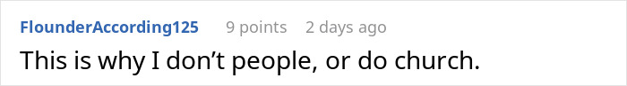 Screenshot of an online comment criticizing church members demanding free work from a freelancer working from home.