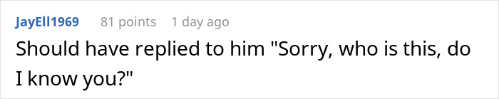 Screenshot of a social media comment discussing a guy ghosting a friend and seeking a job referral years later.