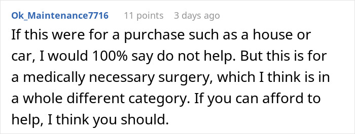 Comment discussing whether to pay for a stepson’s medically necessary surgery and how to respond to such requests. Comment discussing whether to pay for a stepson’s medically necessary surgery and how to respond to such requests.