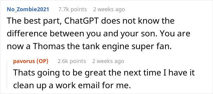 Screenshot of a Reddit thread discussing a parent letting their 4-year-old talk to ChatGPT on a new iPad. Screenshot of a Reddit thread discussing a parent letting their 4-year-old talk to ChatGPT on a new iPad.