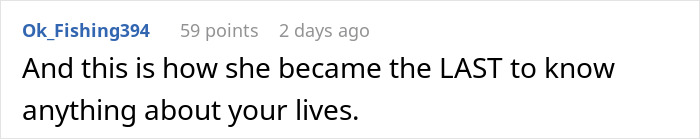 Comment on social media post about MIL hijacking pregnancy announcement causing family conflict over Facebook pride.