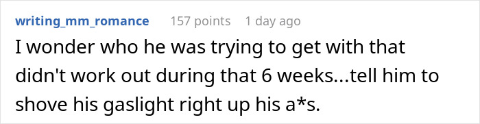 Comment about man disappearing for weeks and getting angry partner adopting a dog despite his allergies in a social media post.