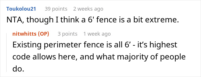 Screenshot of a Reddit conversation discussing the need for a 6-foot fence around a pool for kids' safety.