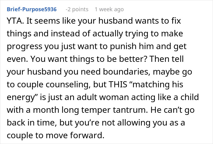 Screenshot of a Reddit comment discussing a husband skipping his wife&rsquo;s first Mother&rsquo;s Day to spend time with his mom.