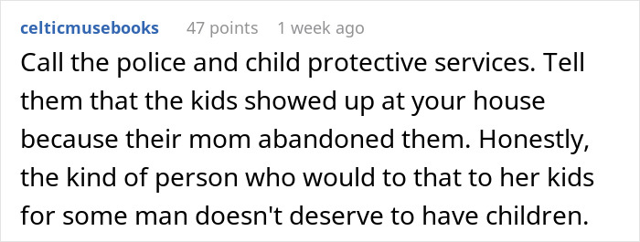 Reddit comment urging to call police and child protective services due to poor parenting and potential custody loss risk.