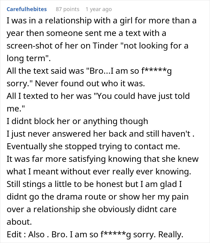 Text post about a man&rsquo;s heartbreak after a PI reveals truth about his partner, struggling to handle the betrayal.