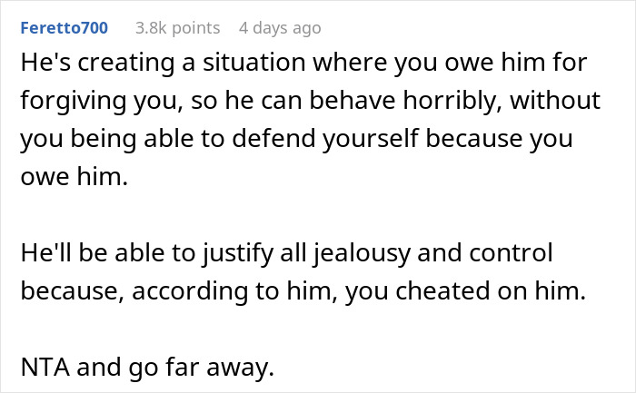 Screenshot of a Reddit comment discussing micro-cheating and relationship jealousy after finding an old photo on girlfriend&rsquo;s chest.