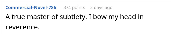 Comment section screenshot showing a user praising subtlety, with the main keyword Christian woman and therapy implied in the context.