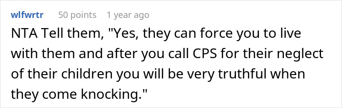 Screenshot of an online comment about a teen girl’s struggle to babysit challenging step-siblings, discussing neglect concerns. Screenshot of an online comment about a teen girl’s struggle to babysit challenging step-siblings, discussing neglect concerns.