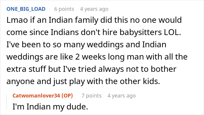 Comment thread discussing a bride replacing kids with pets at her wedding and the parents' reactions.
