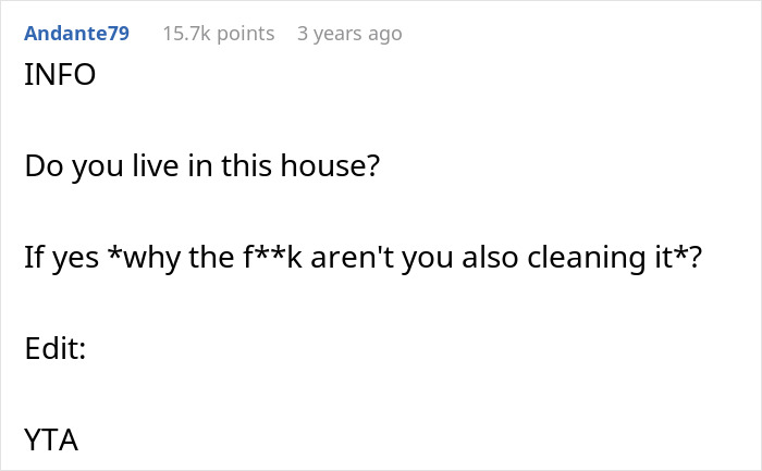 Screenshot of an online discussion about husband losing it over messy home, blaming ill wife for not cleaning up.