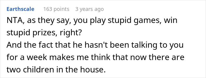 Screenshot of a Reddit comment discussing a man furious after his wife removes him from the delivery room over prank incident.