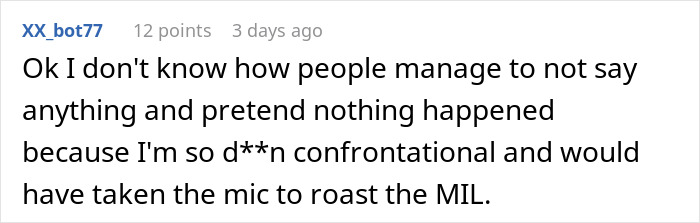 Comment on a wedding dress drama where the groom&rsquo;s mom showed up, causing tension and ruining the couple&rsquo;s big day.