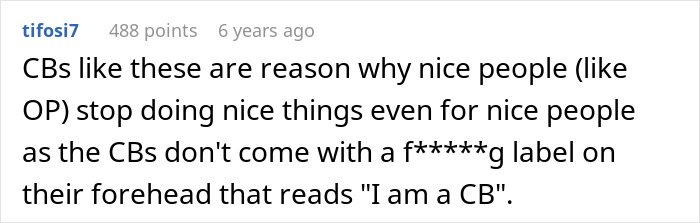 Screenshot of a Reddit comment discussing why babysitters&rsquo; behavior drives nice people away from doing good deeds.