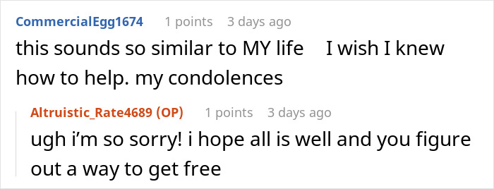 Screenshot of a conversation discussing challenges related to sister force senior year sibling babysit responsibilities.